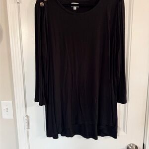 Kim Rogers Black Tunic with Button Detail